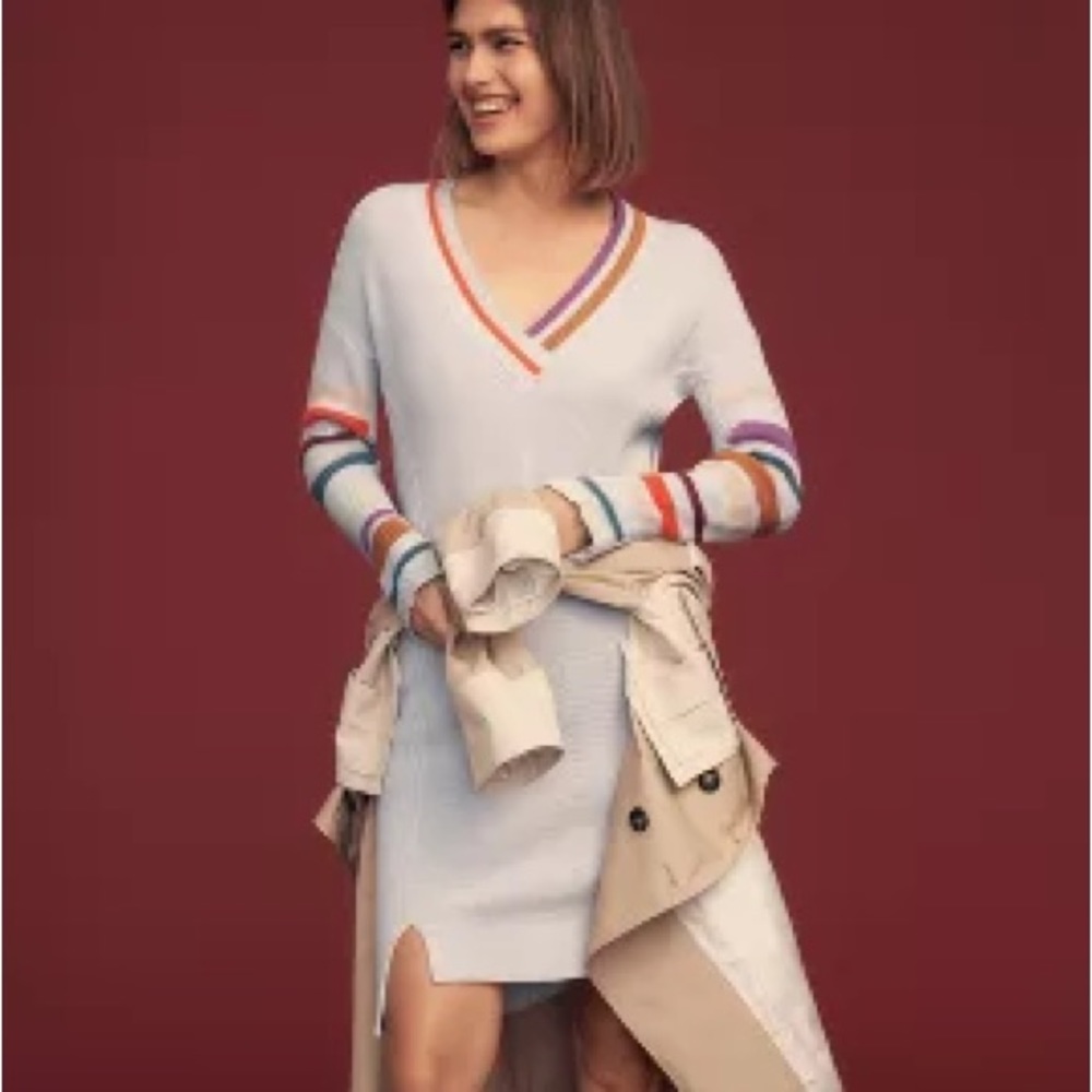 Anthropologie Stripe Sleeve Sweater Dress Daily Practice medium